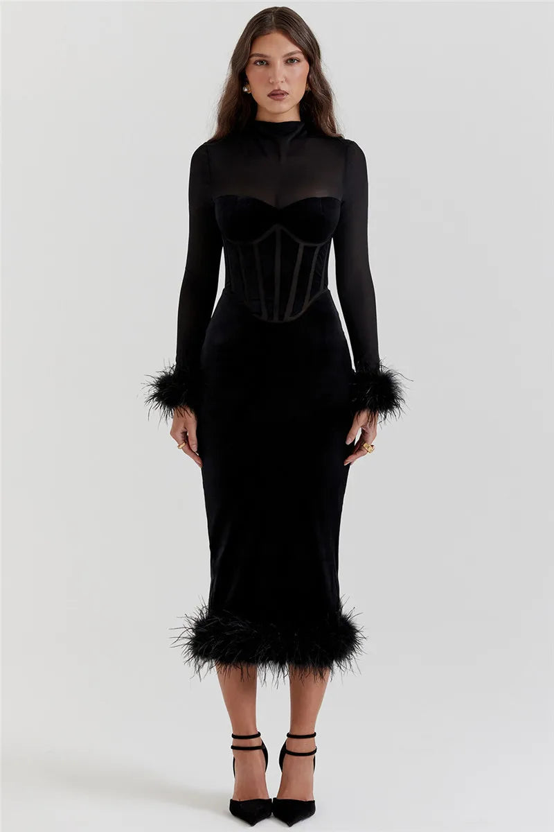 Obsidian Plume Gown