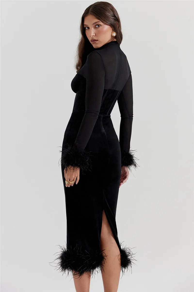 Obsidian Plume Gown