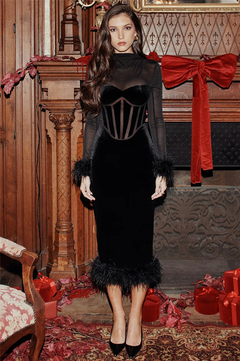Obsidian Plume Gown