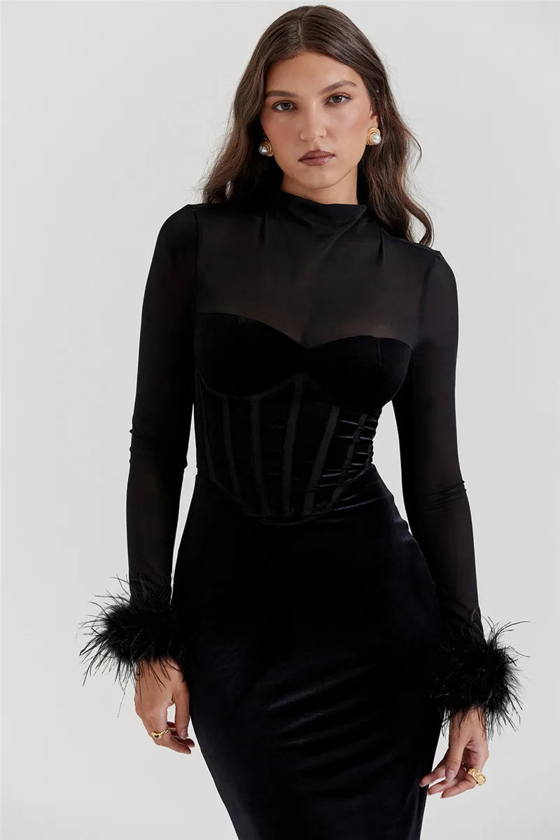 Obsidian Plume Gown
